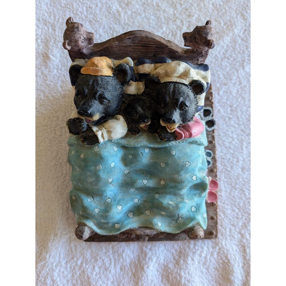 DWK 2004 Three Bears in Bed Figurine Goldilocks Style Resin Woodland